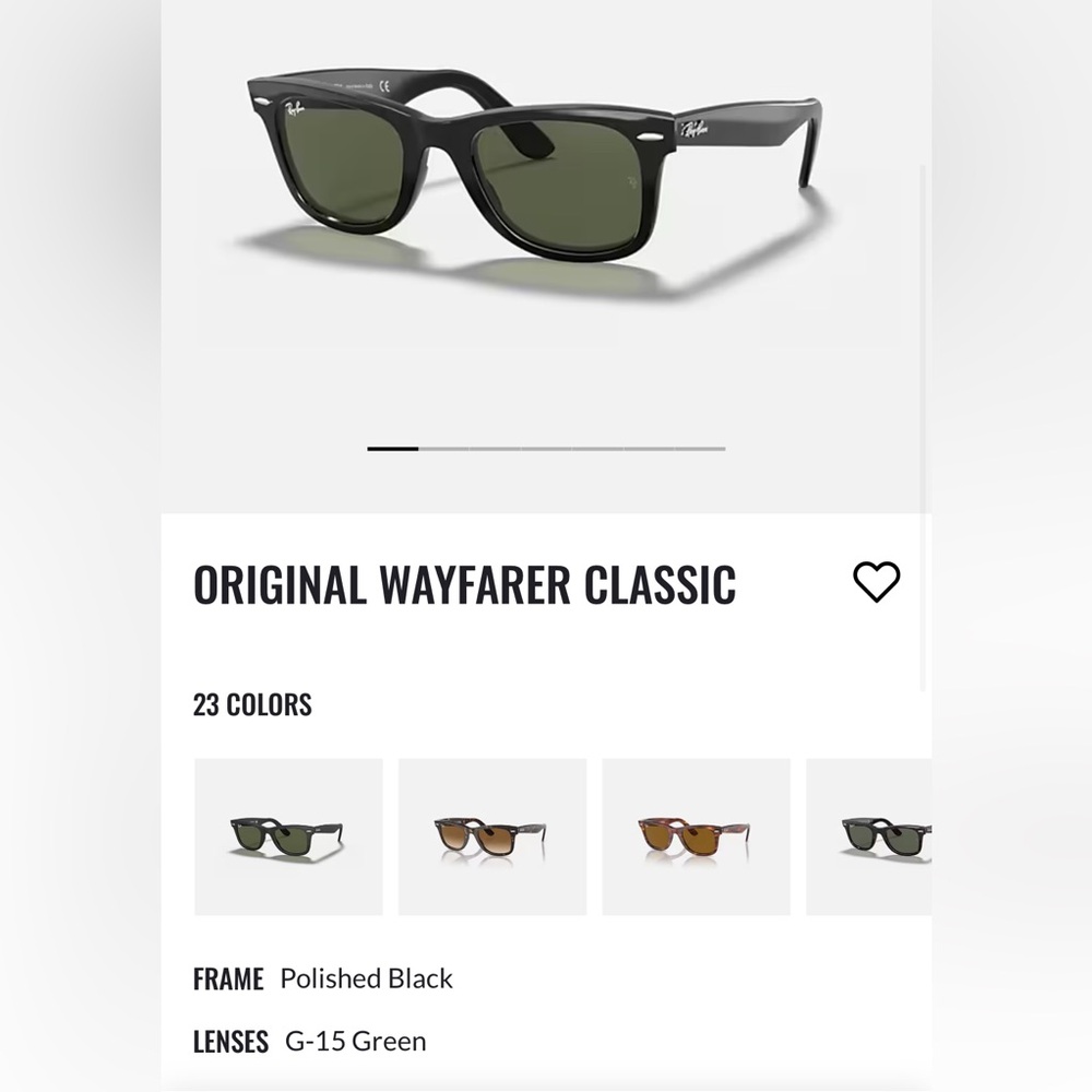 Ray-Ban Original Wayfarer Classic Sunglasses GUC Black/Green lenses unisex